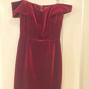 Nicholas off the shoulder velvet mini dress size 2